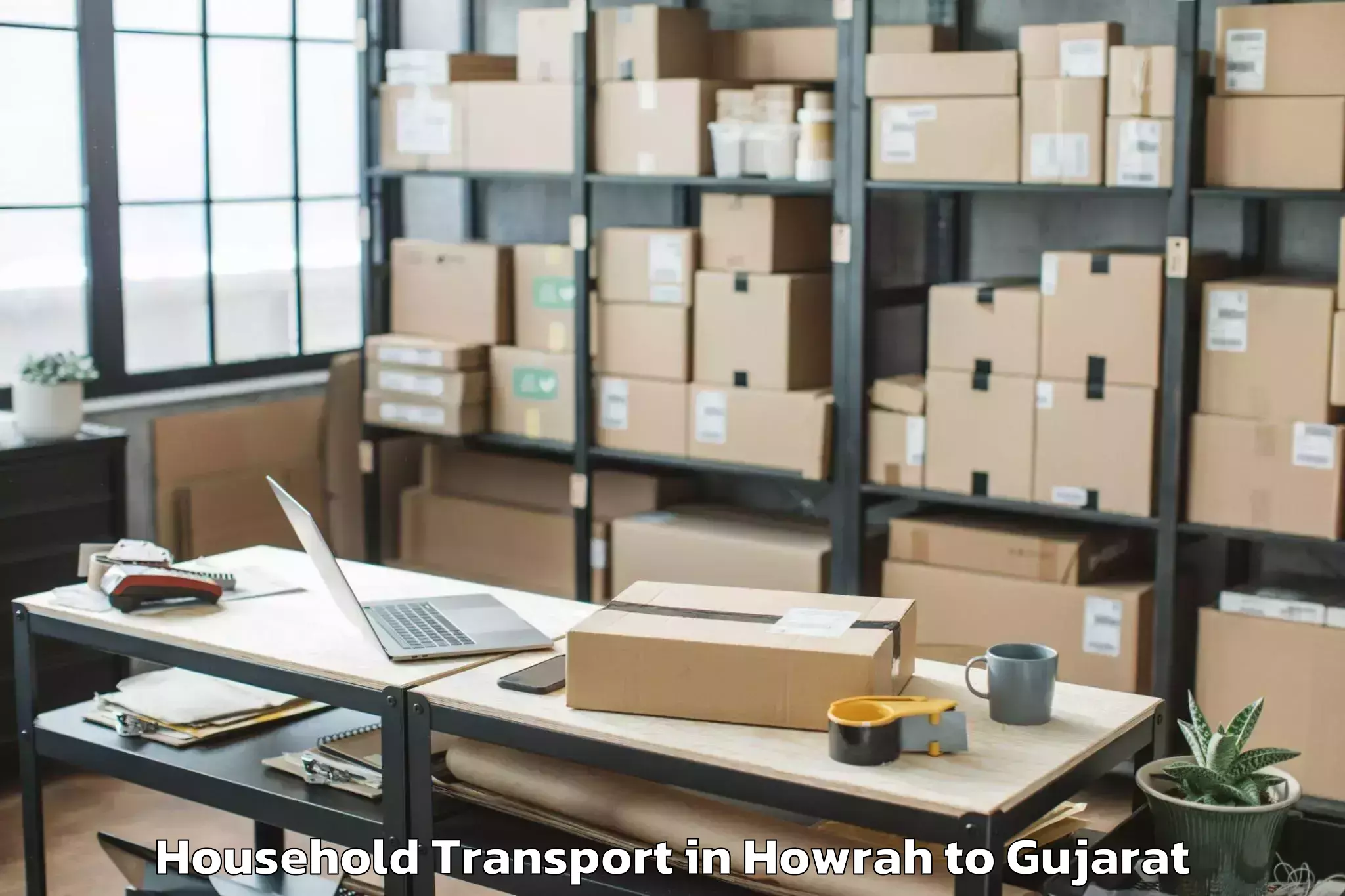 Top Howrah to Bavla Household Transport Available